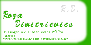 roza dimitrievics business card